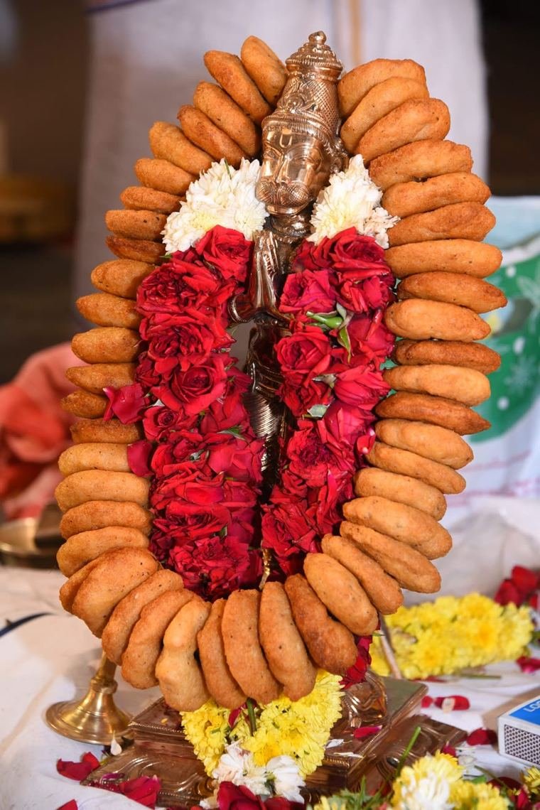 The garland prepared for the deity