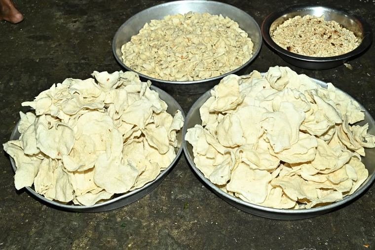 Appalam, stacked by the hundred