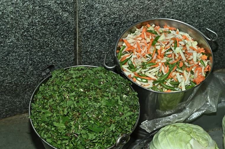 Vegetables prepared for the day